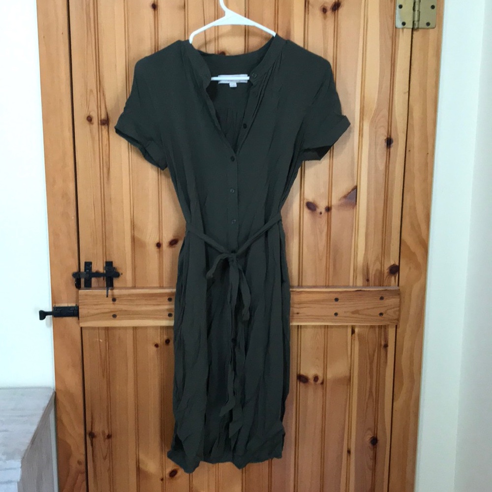 Olive green midi dress